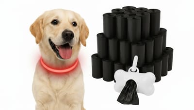 Led Halsband Hond Rood XL + Hondenpoepzakjes 100 stuks
