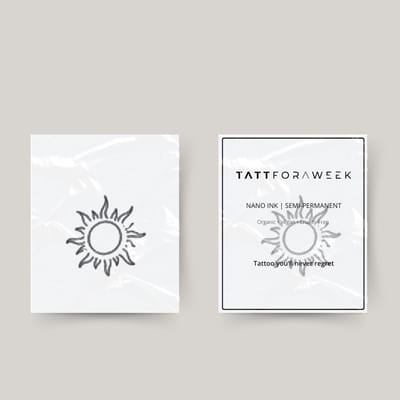 Tijdelijke tattoo zonnetje | Neptattoo volwassenen | Tijdelijke tattoo voor volwassenen | Temporary tattoo | Plaktattoos voor volwassenen | Neptattoos | Probeer zorgeloos een tattoo | tattforaweek