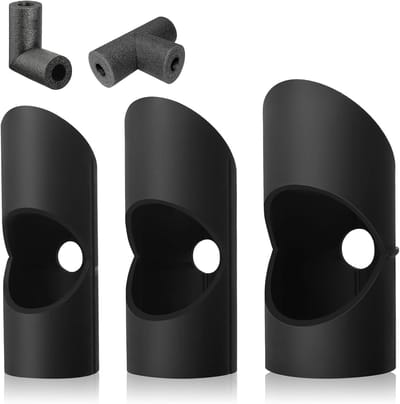 Set van 3 Foam Tube Cutter en Isolatie Templates voor 15mm, 22mm en 28mm Koperen Buizen, Inclusief Rubber Handvatten en Gereedschap voor Isolatiebewerking