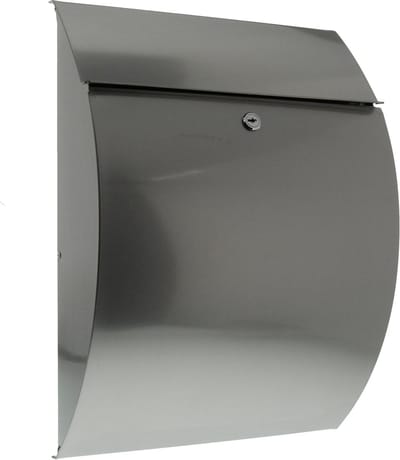 3835 Ni Stainless Steel Letter Box with Opening Stop - A4 Throw-In Format - EU Standard EN 13724 - Stainless Steel