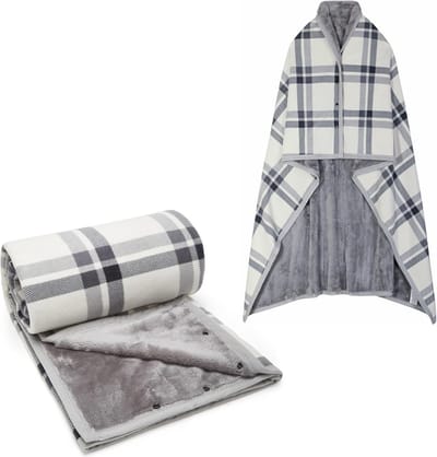 Oversized Fleece Deken Poncho - Lichtgewicht & Comfortabel voor Koude Nachten - 63" x 55"