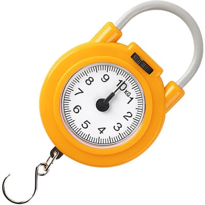 Handweegschaal Hoge Nauwkeurigheid Draagbare Keukenveerweegschaal 10kg Draagvermogen Kleine Voedselweegschaal voor Huishoudelijk Gebruik geel