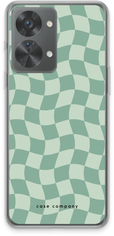 Case Company® - Hoesje geschikt voor OnePlus Nord 2T hoesje - Grid Groen - Soft Cover Telefoonhoesje - Bescherming aan alle Kanten en Schermrand