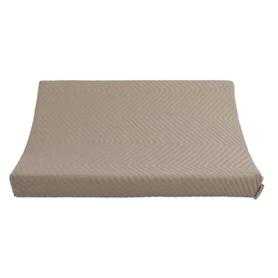 Baby's Only Gebreide baby aankleedkussenhoes - Waskussenhoes met visgraatmotief - Overtrek verzorgingskussen Grace - Beige - 45x70 cm