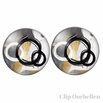 Clipoorbellen 2 cm Wit Zwart
