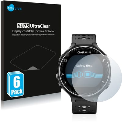 Savvies - Screenprotector voor Garmin Forerunner 230 - Folie Beschermfolie transparant 6 Stuks