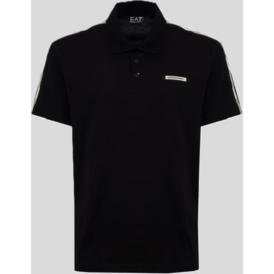 polo met logo mouwen man zwart