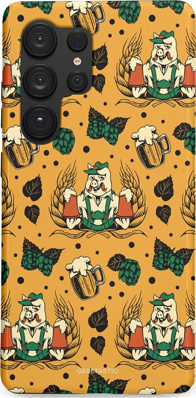 Casetastic hoesje geschikt voor Samsung Galaxy S25 Ultra - Dubbellaagse bescherming - Oktoberpret - Fashion Case - Goud Taupe Donkergroen Donkergrijs
