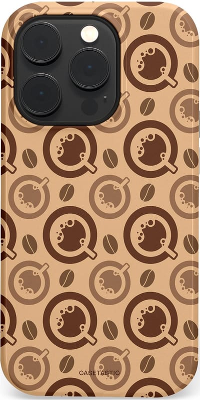 Casetastic Hoesje Geschikt voor Apple iPhone 14 Pro Magsafe - Stijlvolle Beschermende Duo-layer Case - Cappuccino Ontwerp