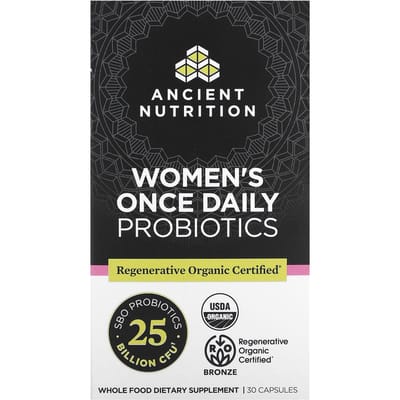 Ancient Nutrition, Probiotique Quotidien pour Femmes, 25 Milliards d'UFC, 30 Capsules