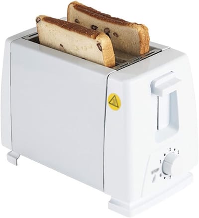 Oneay Compacte 2-sneetjes broodrooster en sandwichmaker – 650W vermogen voor panini en gebak – Wit