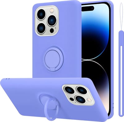 Cadorabo Hoesje geschikt voor Apple iPhone 14 PRO in LIQUID LICHT PAARS - Beschermhoes van flexibel TPU silicone Case Cover met ring