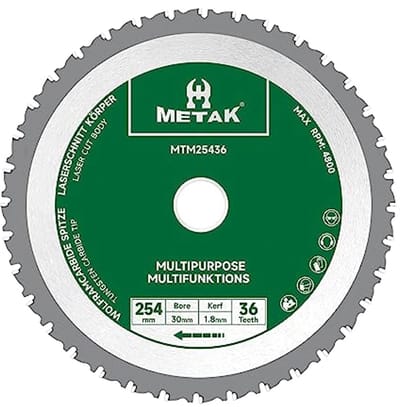Multifunctioneel cirkelzaagblad 254 mm - perfect voor hout, metaal en kunststof