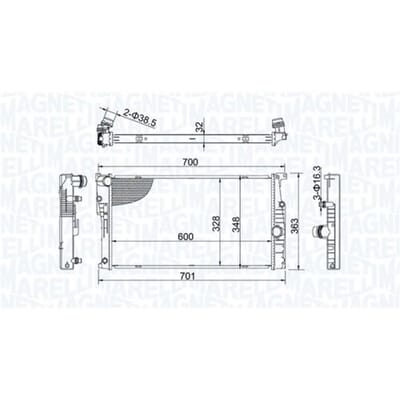 Radiator, motorkoeling MAGNETI MARELLI 350213202400