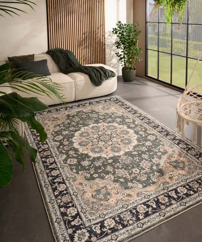 Vintage buitenkleed - Valenca Nova donkergroen 230x330
