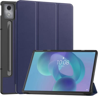 Hoesje - Geschikt voor Lenovo Idea Tab Pro - Dun & Stevig - Hardcover Book Case - Trifold Bookcase Hoes - Hard Cover - Tablethoes - Donkerblauw