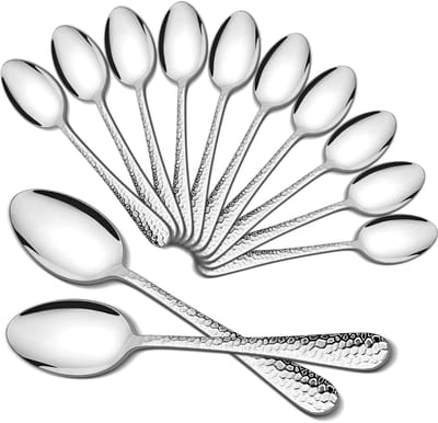 Set van 12 RVS Soeplepels, 20 cm, Gepolijst, Elegante Tafellepels voor Thuis, Restaurant en Feestjes