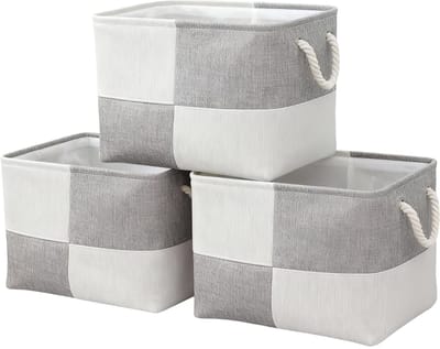 opbergdoos, opbergmand, organizer, plankmanden voor kleding, boeken, speelgoed, grijs
