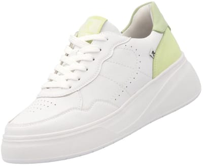 Rieker dames plateausneaker wit/lichtgroen