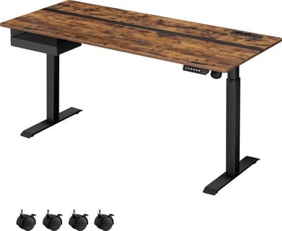 Elektrisch Sta-bureau - Verstelbaar Bureau - Zit-sta-bureau - Spaanplaat/massief staal - 70 cm x 160 cm x 72-120 cm - Fluisterstil - 1,5 cm dikte