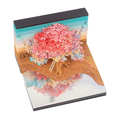 Dailygoods - 3D Memo Pad - Creatief 3D Kladblok - Unieke Desktop Decoratie - Boomvorm - Kunst Kalender 2024 - Geschikt voor Thuis en Kantoor - 10 x 10...