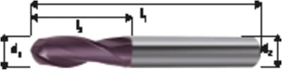 Radiusfrees - Eindfrees Bolkop - Metaalbewerking - Centrale snit - 40 mm - Zilverkleurig
