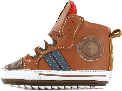 Baby | Veterschoenen | Jongens | Cognac | Leer | Shoesme | Maat 20