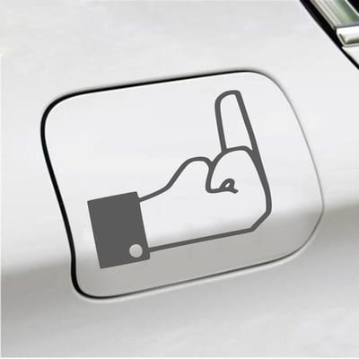 Bumpersticker - FB Middelvinger - 10 X 13 - Antraciet