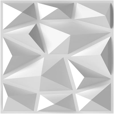 COSTWAY 50 stuks 3D-wandpanelen diamant 30 x 30 cm, wandbekleding voor binnen, wanddecoratie platen, plafondpanelen, pvc, 4,5 m², voor woonkamer, slaapkamer (wit)