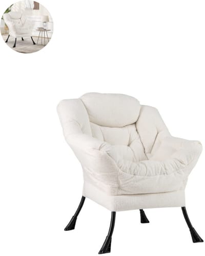Fauteuil - Relaxzetel - Relaxstoel - Relaxfauteuil - Stoel - Met armleuning - Voor één Persoon - Beige