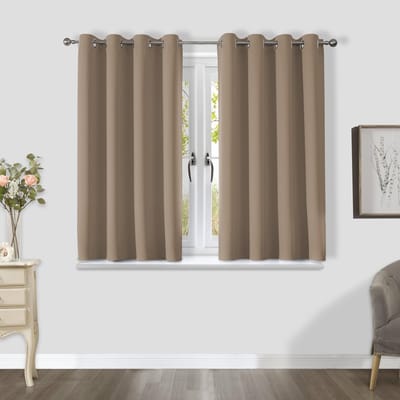 Dailygoods- Verduisteringsgordijn warmte-isolerend - set van 2 - geluidsreducerend - ondoorzichtig - H 137 x B 117 cm - trendy tule - Gordijnen