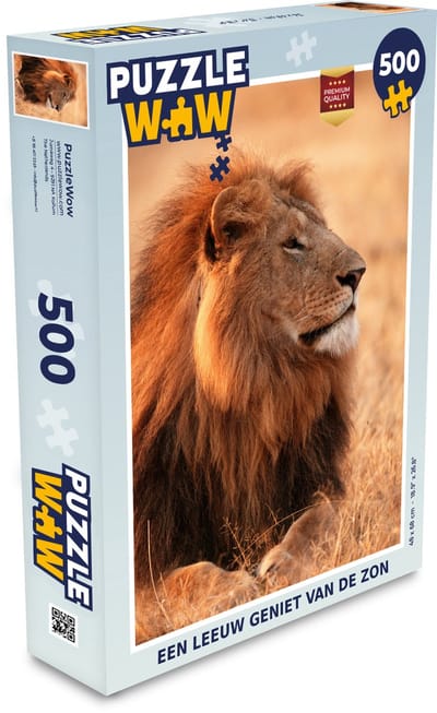 Puzzel Zon - Leeuw - Jacht - Legpuzzel - Puzzel 500 stukjes