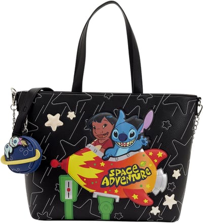 Disney - Lilo & Stitch Space Adventure Glow Loungefly Tote Crossbody tas (met Coin Bag)