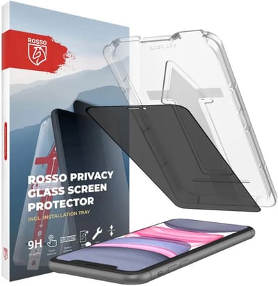 Rosso Privacy Screen Protector Geschikt voor Apple iPhone 11 - 9H Gehard Glas - Met Installatietray - Case Friendly Tempered Glass - Anti Spy - Eenvoudige Installatie