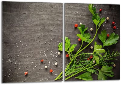 TMK ArtDeko - Glazen Beschermplaat - Snijplank - 2x40x52cm - Peper Grafiek