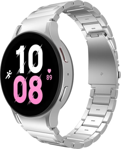 Cazy horlogebandje geschikt voor Samsung Galaxy Watch Bandje (Titanium) - Smartwatchbandjes (+Horloge inkortset) - Universeel bandje geschikt voor Samsung Galaxy Watch 7 / Watch 6 / Watch 5 / Watch 4 / Watch FE - Titanium
