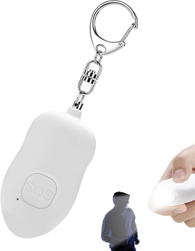 Persoonlijk Alarm - Veiligheidssleutelhanger - Zelfverdediging - 130 dB Geluid - 8x5x2.6 cm - Wit