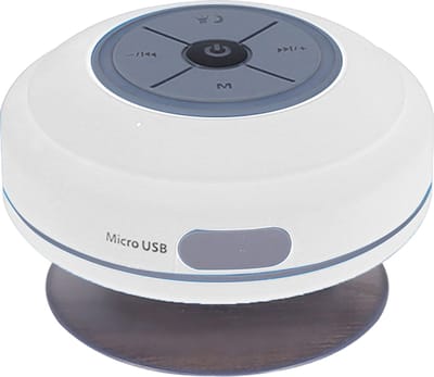 TOVBMUP Waterdichte Bluetooth-doucheluidspreker - Draadloze draagbare audio - Ingebouwde bedieningsknoppen - Luidspreker - Sterke zuignap - Geschikt voor badkamer, zwembad, auto, strand, binnen- en buitengebruik - Wit