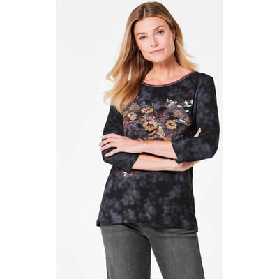 Actief ademend gedessineerd shirt - marine / gedess. - Gr. 40 van Goldner Fashion