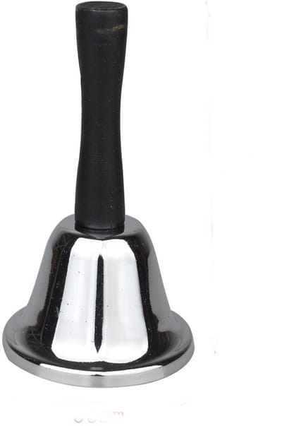 Metalen Hand Bell - Dienblad Bel - Aandacht Vragen - Helder Luid Geluid - 118 x 65 mm - Zilver