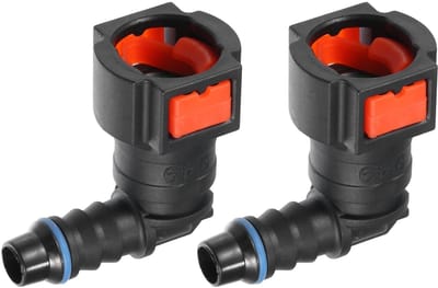 Dailygoods- Brandstofleiding 90 graden - Snelsluitconnector - Kunststof - Set van 2 - 3/8" 9,49 mm - 5/16" 8 mm - Slangconnector
