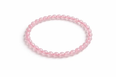Rozenkwarts Armband 6 mm – Natuursteen Kralen – 18 cm – Elastisch – Unisex