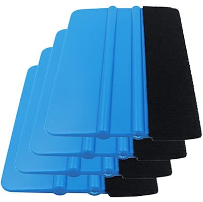 Duurzame 4-delige Zwarte Viltrandwisser voor Auto - 10cm Squeegee voor Vinylfilm Wrapping en Raamfolie