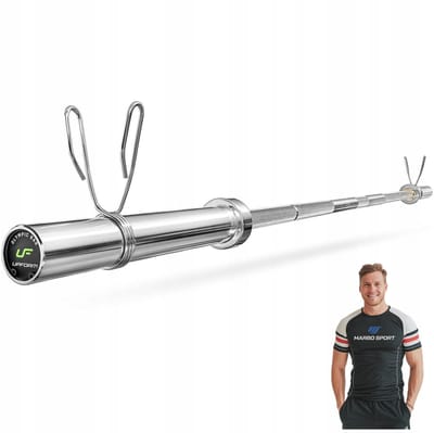 Marbo Sport - Olympische halterstang - Olympic Barbell - UF-G220-OLI-CH - 220 cm - Verchroomd staal - Inclusief veerclips - Voor krachttraining en thuisgym en Home Gym - Max. 320 kg