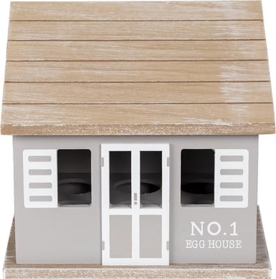 Clayre & Eef Eierkastje Huis 20x14x18 cm Grijs Bruin Hout