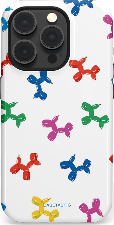 Casetastic Hoesje Geschikt voor Apple iPhone 15 Pro Magsafe - Stijlvolle Beschermende Duo-layer Case - Ballonnen hondje
