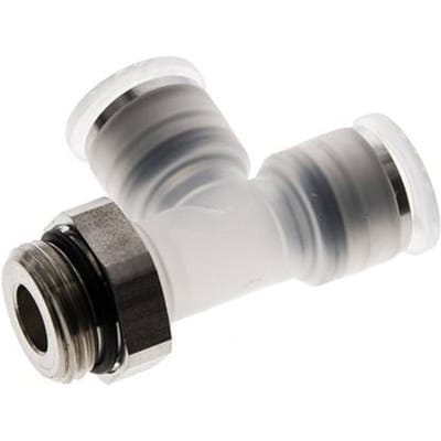 12mm x G1/2'' rechte hoek T-stuk PA/RVS Insteekfitting Buitendraad FDA Draaibaar EPDM