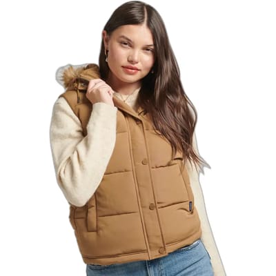 Superdry - Everest bodywarmer van imitatiebont - Dames - Gilets