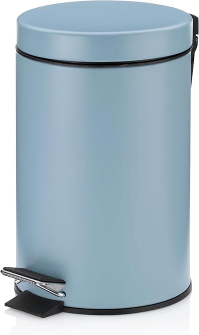 Compacte Pedaalemmer voor Badkamer en Keuken - 3 L - Vorstblauw Metaal