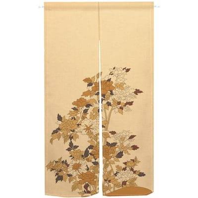 Japanse Noren Deurgordijnen Bloemenplant Restaurant Slaapkamer Scheidingswand Polyester Deuropening Gordijn Keuken Entree Klittenband Half Gemaakt Van Wasbaar Decor W100*H160(CM)-Hooks&2PCS